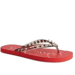 New CHRISTIAN LOUBOUTIN 
Loubi Flip Spikes Flip Flops size 41